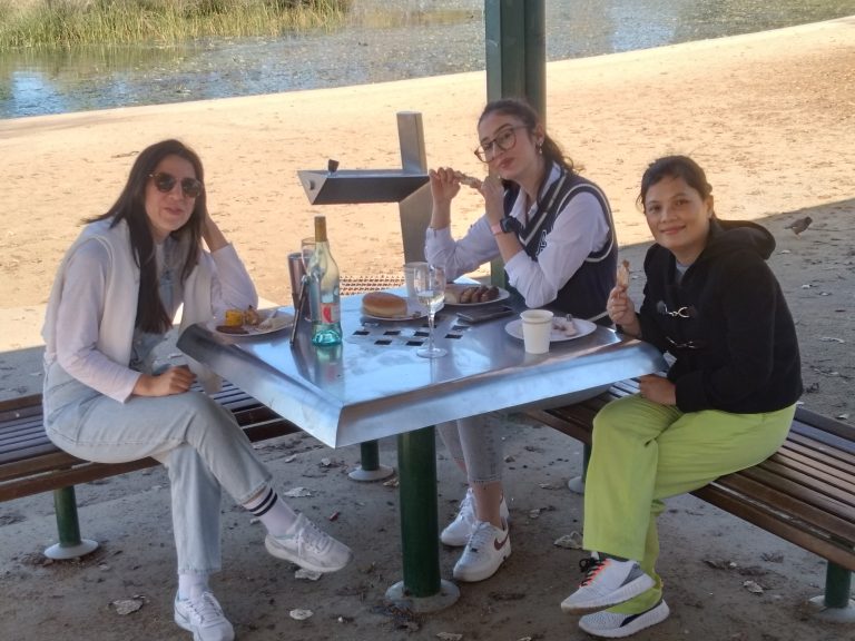 28.5.24 Excursion - Lena, Seda and Gizem relaxing at Coot Reserve, Albert Park Lake. 2nd